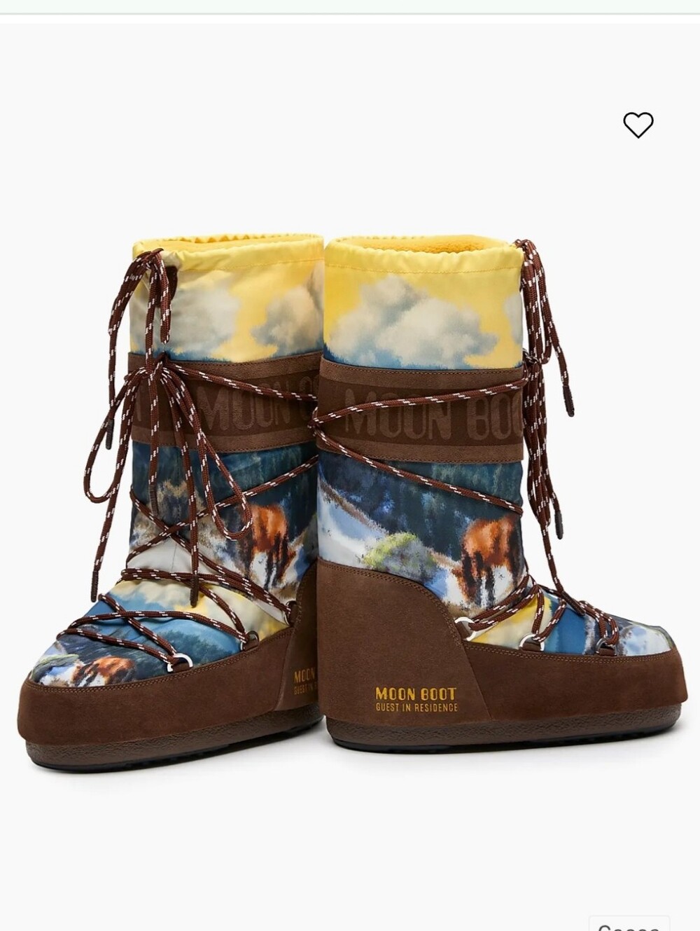 Moon Boot Guest in Residence Icon Postcard suede trimmed printed shell snow boot